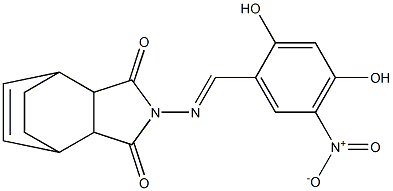 4-({2,4-dihydroxy-5-nitrobenzylidene}amino)-4-azatricyclo[5.2.2.0~2,6~]undec-8-ene-3,5-dione