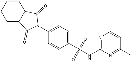 4-(1,3-dioxooctahydro-2H-isoindol-2-yl)-N-(4-methylpyrimidin-2-yl)benzenesulfonamide,,结构式