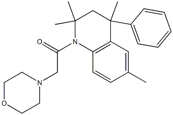 2,2,4,6-tetramethyl-1-(4-morpholinylacetyl)-4-phenyl-1,2,3,4-tetrahydroquinoline,,结构式