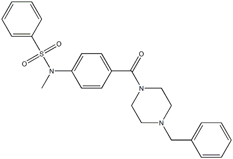 N-{4-[(4-benzyl-1-piperazinyl)carbonyl]phenyl}-N-methylbenzenesulfonamide Struktur