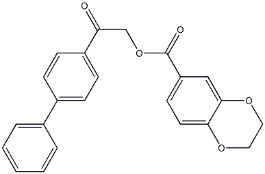 2-[1,1'-biphenyl]-4-yl-2-oxoethyl 2,3-dihydro-1,4-benzodioxine-6-carboxylate 结构式