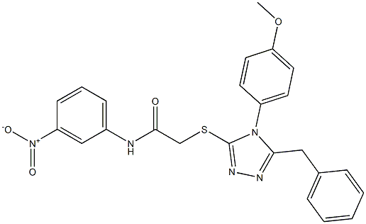 2-{[5-benzyl-4-(4-methoxyphenyl)-4H-1,2,4-triazol-3-yl]sulfanyl}-N-{3-nitrophenyl}acetamide 结构式