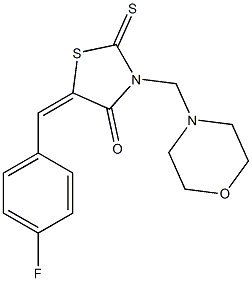 5-(4-fluorobenzylidene)-3-(4-morpholinylmethyl)-2-thioxo-1,3-thiazolidin-4-one Structure