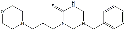 5-benzyl-1-[3-(4-morpholinyl)propyl]-1,3,5-triazinane-2-thione Struktur