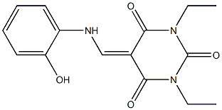 1,3-diethyl-5-[(2-hydroxyanilino)methylene]-2,4,6(1H,3H,5H)-pyrimidinetrione 结构式