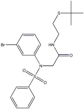 2-[3-bromo(phenylsulfonyl)anilino]-N-[2-(tert-butylsulfanyl)ethyl]acetamide Struktur
