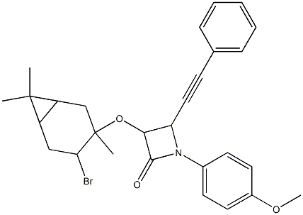 3-[(4-bromo-3,7,7-trimethylbicyclo[4.1.0]hept-3-yl)oxy]-1-(4-methoxyphenyl)-4-(phenylethynyl)-2-azetidinone,,结构式