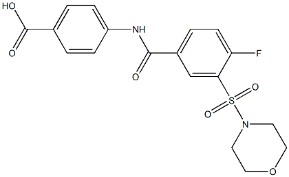 4-{[4-fluoro-3-(4-morpholinylsulfonyl)benzoyl]amino}benzoic acid 结构式