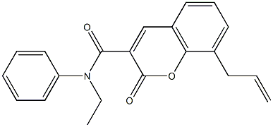 N-ethyl-2-oxo-N-phenyl-8-prop-2-enyl-2H-chromene-3-carboxamide 化学構造式