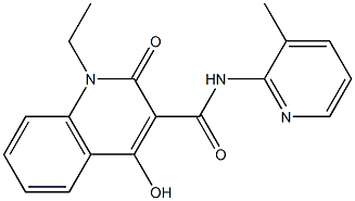 1-ethyl-4-hydroxy-N-(3-methylpyridin-2-yl)-2-oxo-1,2-dihydroquinoline-3-carboxamide 结构式