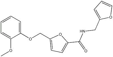 N-(2-furylmethyl)-5-[(2-methoxyphenoxy)methyl]-2-furamide,,结构式