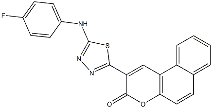 2-[5-(4-fluoroanilino)-1,3,4-thiadiazol-2-yl]-3H-benzo[f]chromen-3-one 结构式