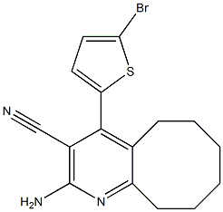 2-amino-4-(5-bromo-2-thienyl)-5,6,7,8,9,10-hexahydrocycloocta[b]pyridine-3-carbonitrile 结构式