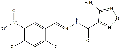 4-amino-N'-{2,4-dichloro-5-nitrobenzylidene}-1,2,5-oxadiazole-3-carbohydrazide,,结构式