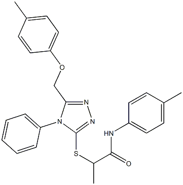 2-({5-[(4-methylphenoxy)methyl]-4-phenyl-4H-1,2,4-triazol-3-yl}sulfanyl)-N-(4-methylphenyl)propanamide Struktur