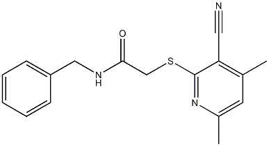 2-[(3-cyano-4,6-dimethylpyridin-2-yl)sulfanyl]-N-(phenylmethyl)acetamide