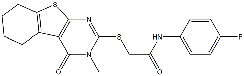 N-(4-fluorophenyl)-2-[(3-methyl-4-oxo-3,4,5,6,7,8-hexahydro[1]benzothieno[2,3-d]pyrimidin-2-yl)sulfanyl]acetamide Structure