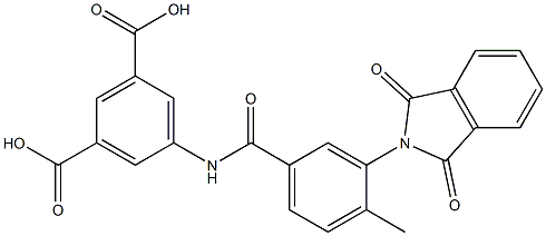 5-{[3-(1,3-dioxo-1,3-dihydro-2H-isoindol-2-yl)-4-methylbenzoyl]amino}isophthalic acid Structure