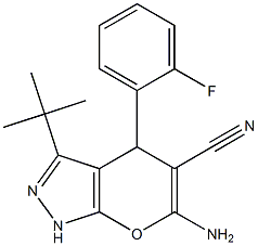 6-amino-3-(tert-butyl)-4-(2-fluorophenyl)-1,4-dihydropyrano[2,3-c]pyrazole-5-carbonitrile