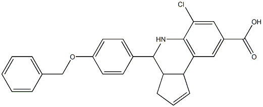 4-[4-(benzyloxy)phenyl]-6-chloro-3a,4,5,9b-tetrahydro-3H-cyclopenta[c]quinoline-8-carboxylic acid Struktur