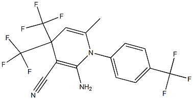 2-amino-6-methyl-4,4-bis(trifluoromethyl)-1-[4-(trifluoromethyl)phenyl]-1,4-dihydro-3-pyridinecarbonitrile,,结构式