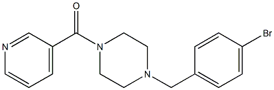 1-[(4-bromophenyl)methyl]-4-(pyridin-3-ylcarbonyl)piperazine Structure