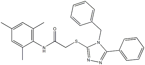 2-[(4-benzyl-5-phenyl-4H-1,2,4-triazol-3-yl)sulfanyl]-N-mesitylacetamide Struktur
