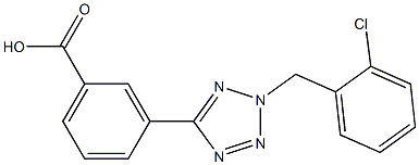 3-[2-(2-chlorobenzyl)-2H-tetraazol-5-yl]benzoic acid,,结构式