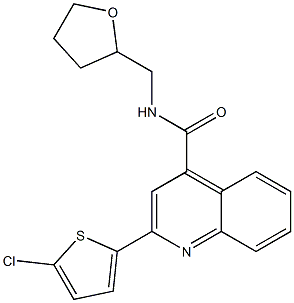 2-(5-chloro-2-thienyl)-N-(tetrahydro-2-furanylmethyl)-4-quinolinecarboxamide,,结构式