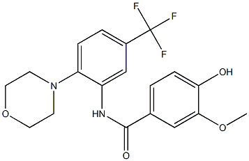 4-hydroxy-3-methoxy-N-[2-(4-morpholinyl)-5-(trifluoromethyl)phenyl]benzamide,,结构式