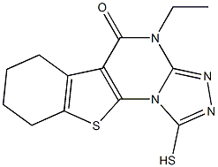 4-ethyl-1-sulfanyl-6,7,8,9-tetrahydro[1]benzothieno[3,2-e][1,2,4]triazolo[4,3-a]pyrimidin-5(4H)-one 化学構造式