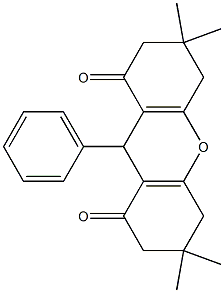 3,3,6,6-tetramethyl-9-phenyl-3,4,5,6,7,9-hexahydro-1H-xanthene-1,8(2H)-dione,,结构式