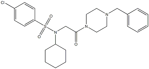 N-[2-(4-benzyl-1-piperazinyl)-2-oxoethyl]-4-chloro-N-cyclohexylbenzenesulfonamide Struktur