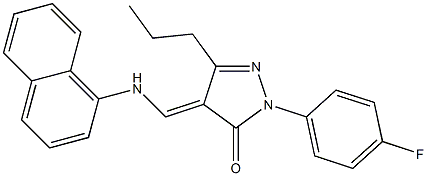 2-(4-fluorophenyl)-4-[(1-naphthylamino)methylene]-5-propyl-2,4-dihydro-3H-pyrazol-3-one Structure