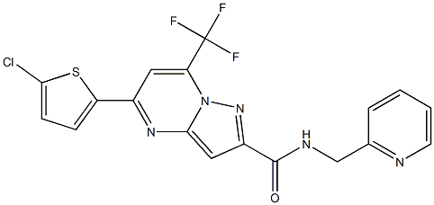 5-(5-chloro-2-thienyl)-N-(2-pyridinylmethyl)-7-(trifluoromethyl)pyrazolo[1,5-a]pyrimidine-2-carboxamide 化学構造式