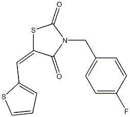 3-(4-fluorobenzyl)-5-(2-thienylmethylene)-1,3-thiazolidine-2,4-dione 结构式