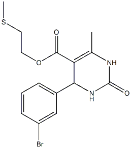 2-(methylsulfanyl)ethyl 4-(3-bromophenyl)-6-methyl-2-oxo-1,2,3,4-tetrahydro-5-pyrimidinecarboxylate Structure