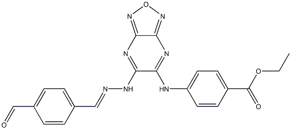 ethyl 4-({6-[2-(4-formylbenzylidene)hydrazino][1,2,5]oxadiazolo[3,4-b]pyrazin-5-yl}amino)benzoate,,结构式