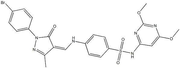  4-({[1-(4-bromophenyl)-3-methyl-5-oxo-1,5-dihydro-4H-pyrazol-4-ylidene]methyl}amino)-N-(2,6-dimethoxy-4-pyrimidinyl)benzenesulfonamide