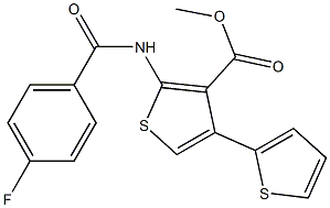methyl 2-[(4-fluorobenzoyl)amino]-4,2'-bithiophene-3-carboxylate,,结构式