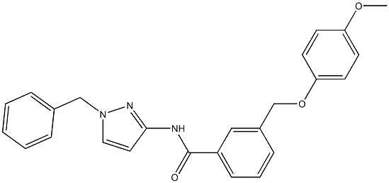 N-(1-benzyl-1H-pyrazol-3-yl)-3-[(4-methoxyphenoxy)methyl]benzamide 结构式