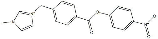 1-methyl-3-{4-[(4-nitrophenoxy)carbonyl]benzyl}-1H-imidazol-3-ium 化学構造式