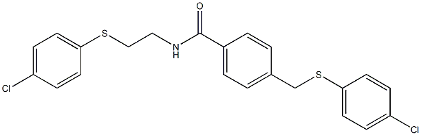 N-{2-[(4-chlorophenyl)sulfanyl]ethyl}-4-{[(4-chlorophenyl)sulfanyl]methyl}benzamide Structure