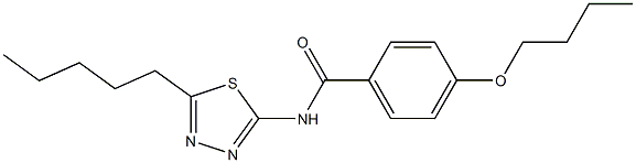 4-butoxy-N-(5-pentyl-1,3,4-thiadiazol-2-yl)benzamide,,结构式