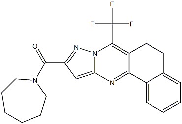 10-(1-azepanylcarbonyl)-7-(trifluoromethyl)-5,6-dihydrobenzo[h]pyrazolo[5,1-b]quinazoline Structure