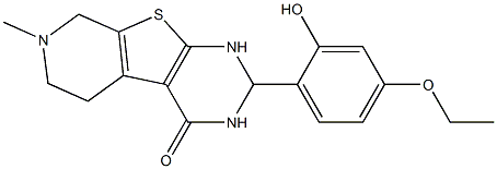 2-(4-ethoxy-2-hydroxyphenyl)-7-methyl-2,3,5,6,7,8-hexahydropyrido[4',3':4,5]thieno[2,3-d]pyrimidin-4(1H)-one 化学構造式