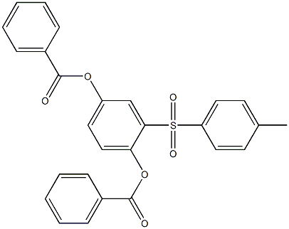 4-(benzoyloxy)-2-[(4-methylphenyl)sulfonyl]phenyl benzoate Struktur