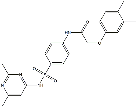 2-(3,4-dimethylphenoxy)-N-(4-{[(2,6-dimethyl-4-pyrimidinyl)amino]sulfonyl}phenyl)acetamide Structure