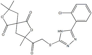 3-({[5-(2-chlorophenyl)-4H-1,2,4-triazol-3-yl]sulfanyl}acetyl)-3,8,8-trimethyl-2,7-dioxaspiro[4.4]nonane-1,6-dione