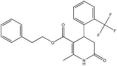 2-phenylethyl 2-methyl-6-oxo-4-[2-(trifluoromethyl)phenyl]-1,4,5,6-tetrahydro-3-pyridinecarboxylate Structure